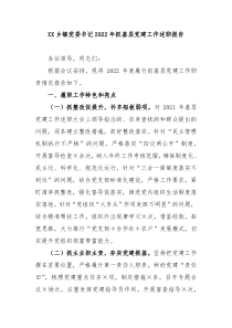 XX乡镇党委书记20XX年抓基层党建工作述职报告