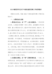 XX乡镇党委书记关于年度抓基层党建工作述职报告