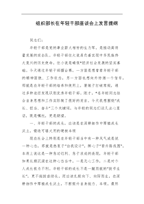 组织部长在年轻干部座谈会上发言提纲