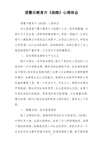 观警示教育片《歧路》心得体会