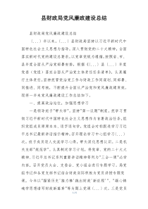 县财政局党风廉政建设总结