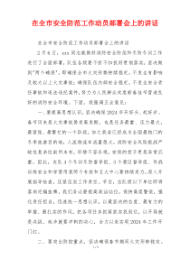 在全市安全防范工作动员部署会上的讲话