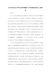 在全市安全生产和生态环境保护工作电视电话会议上的讲话