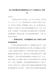 在全市春运暨交通运输领域安全生产工作视频会议上的讲话