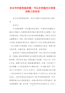 在全市村级党组织第一书记乡村振兴示范培训班上的讲话