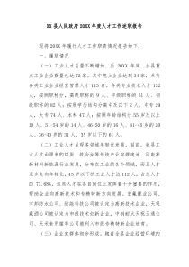 XX县人民政府20XX年度人才工作述职报告