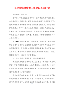 在全市综合整治工作会议上的讲话