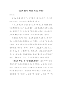在共青团第七次代表大会上的讲话