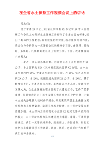 在全省水土保持工作视频会议上的讲话