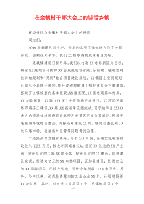 在全镇村干部大会上的讲话乡镇