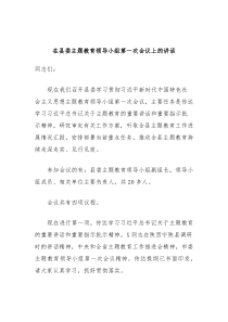 在县委主题教育领导小组第一次会议上的讲话