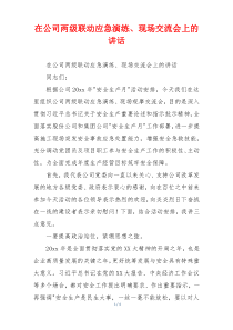 在公司两级联动应急演练、现场交流会上的讲话