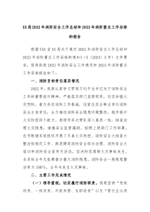 XX局20XX年消防安全工作总结和20XX年消防重点工作安排的报告