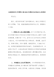 在县委农村工作领导小组20XX年第四次全体会议上的讲话