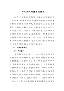 XX局机关作风问题整治自查报告