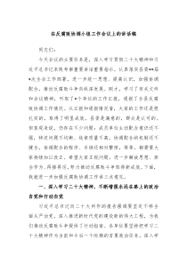 在反腐败协调小组工作会议上的讲话稿