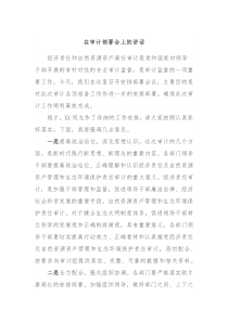 在审计部署会上的讲话