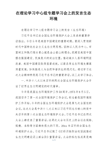 在理论学习中心组专题学习会上的发言生态环境