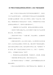 XX市综合行政执法局党政主要负责人20XX年度述法报告
