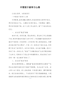 中青班干部学习心得