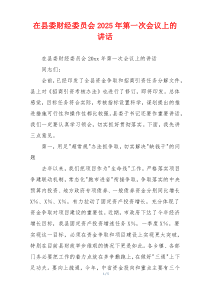 在县委财经委员会2025年第一次会议上的讲话