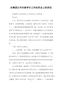 在集团公司内部审计工作动员会上的讲话