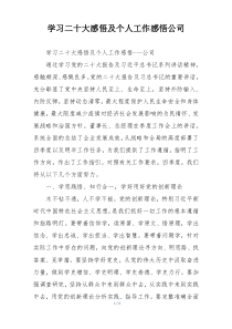 学习二十大感悟及个人工作感悟公司