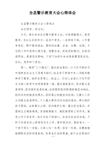 全县警示教育大会心得体会