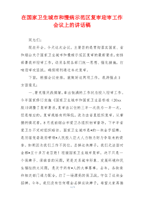 在国家卫生城市和慢病示范区复审迎审工作会议上的讲话稿