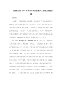 在国有企业2024年岁末年初安全生产工作会议上的讲话