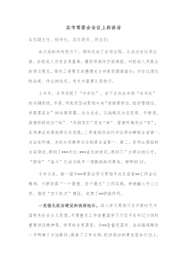 在市常委会会议上的讲话