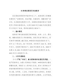 XX街道发展党员自查报告
