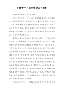 乡镇青年干部座谈会发言材料