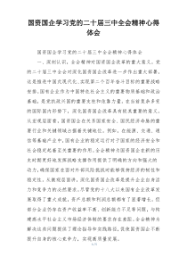 国资国企学习党的二十届三中全会精神心得体会