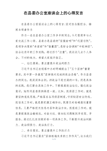 在县委办公室座谈会上的心得发言
