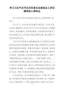 学习习近平总书记在民营企业座谈会上讲话精神的心得体会