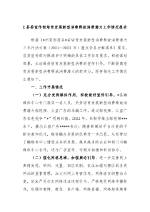 X县委宣传部培育发展新型消费释放消费潜力工作情况报告