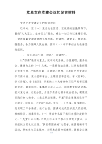 党总支在党建会议的发言材料