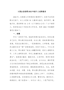 X国企总经理20XX年度个人述职报告