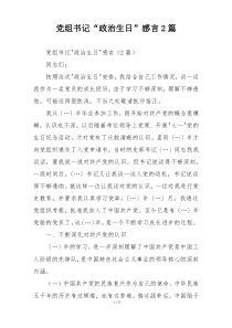 党组书记“政治生日”感言2篇