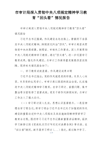 市审计局深入贯彻中央八项规定精神学习教育“回头看”情况报告