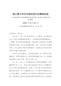 在政协第十四届聊城市委员会第二次会议开幕会议上的讲话