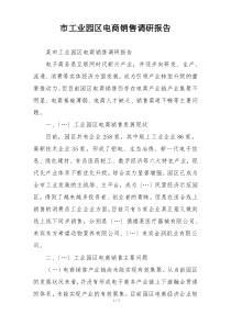 市工业园区电商销售调研报告