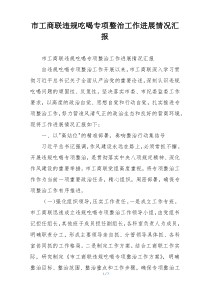 市工商联违规吃喝专项整治工作进展情况汇报