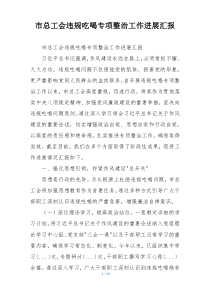 市总工会违规吃喝专项整治工作进展汇报