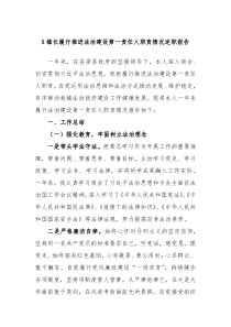 X镇长履行推进法治建设第一责任人职责情况述职报告