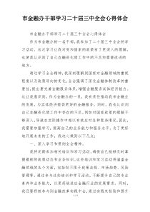 市金融办干部学习二十届三中全会心得体会