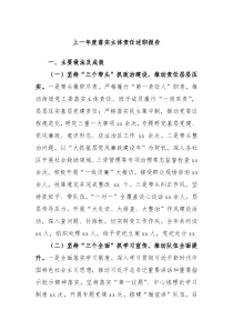 上一年度落实主体责任述职报告