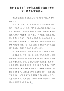 市纪委监委主任在新任职纪检干部岗前培训班上的履职辅导讲话