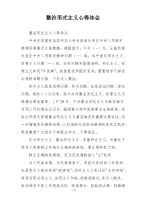 整治形式主义心得体会